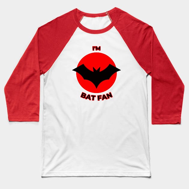 Bat Fan (Red and Black) Baseball T-Shirt by Daily Detour